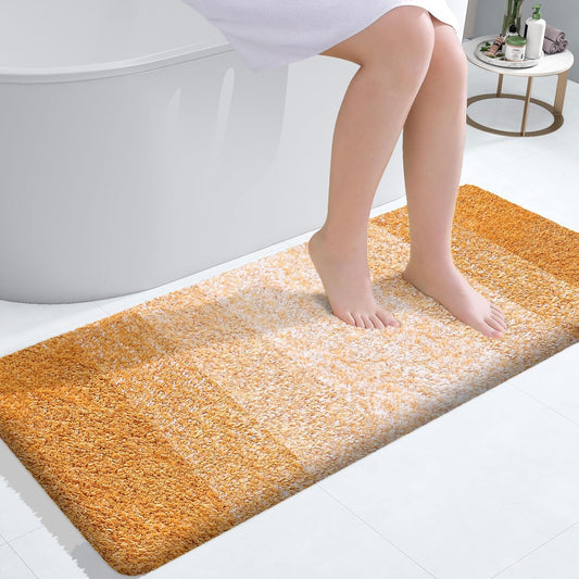 OLANLY Large Bath Rug Mat - Extra Soft Microfiber, Quick Dry & Washable | 50x30, Golden Yellow