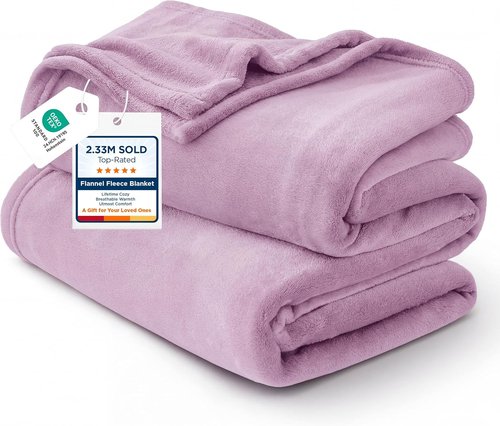 Bedsure GentleSoft Fleece Blanket - King Size Lilac Lavender, Soft & Cozy Microfiber, 108x90 Inches