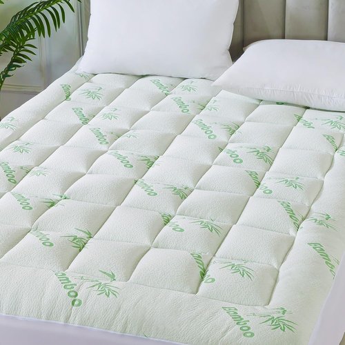 ANALIN® Bamboo Viscose Mattress Topper - Soft, Breathable King Size Pillow Top for Back Pain Relief | Fits 6-18 Inch Mattresses
