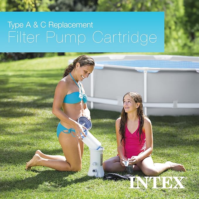 Intex 29000E Type A Pool Filter Cartridge Filter Pumps – Easy-to-Clean – Dacron Paper – Efficient Filtration – Single Pack
