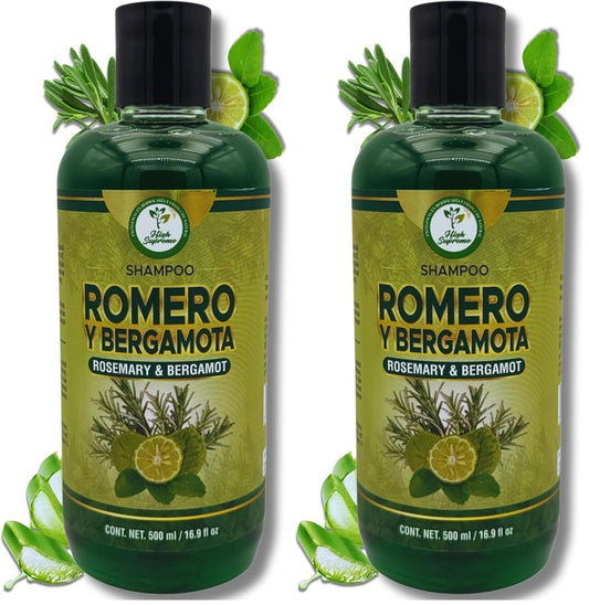 Nourishing Rosemary Aloe Vera Bergamot Shampoo - Sulfate-Free Hair Care | 16.9 fl oz (Pack of 2)