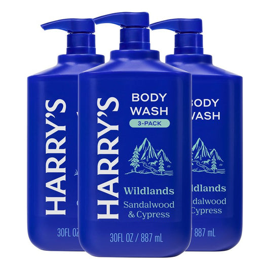 Harry's Men's Body Wash - Wildlands - 30 fl oz - Shower Gel for Men - No Parabens, Sulfates, or Dyes (Pack of 3)