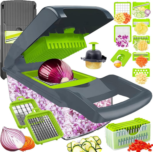 Skiennix Vegetable Chopper Dicer - Stainless Steel Grater & Mandoline Slicer for Veggies, Onion, Potato, Fruit