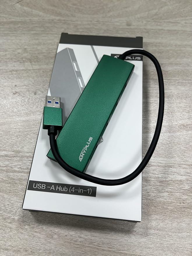ANYPLUS USB Hub, USB 3.0 Hub Aluminum Alloy Ultra Slim USB Splitter, Portable 4 Port USB Extender, USB Hub for Laptop, PC, MacBook, iMac, Surface Pro, Mac Pro, Flash Drive, XPS 【Green】