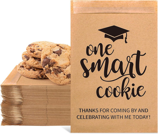 Whaline Graduation Candy Gift Bags - 100 Pack Self-Adhesive Treat Bags for 2026 Grad Party
