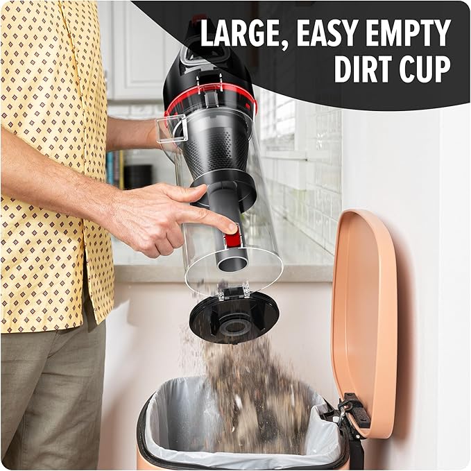 Dirt Devil Multi-Surface Extended Reach+ Upright Bagless Vacuum Cleaner for Carpet and Hard Floor, Powerful, Lightweight, Corded Vacuum Cleaners for Home Use