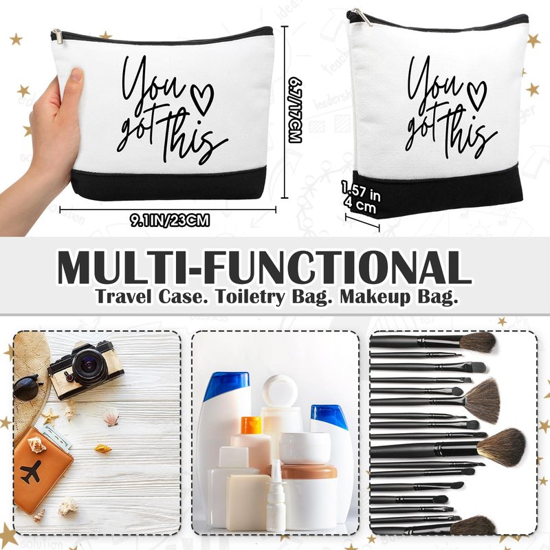 Sanwuta 30pcs Cna Week Gift for Women Inspirational Makeup Bags with Zipper Thank You Cosmetic Bags Gift for Teacher Nurse Graduation (Classic)