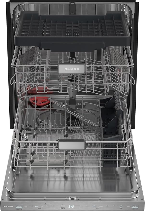 Sharp SDW6888JS 42 dBA Stainless Fully Integrated Built-in Smart Dishwasher