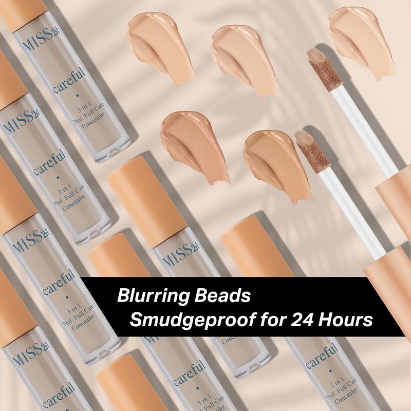 MISS2M Careful 3-in-1 Matte Concealer, Primer & Plumper with Full-Coverage Pigment for Face & Under Eye Concealer: 102 Neutral Fair, 0.2 Fl Oz
