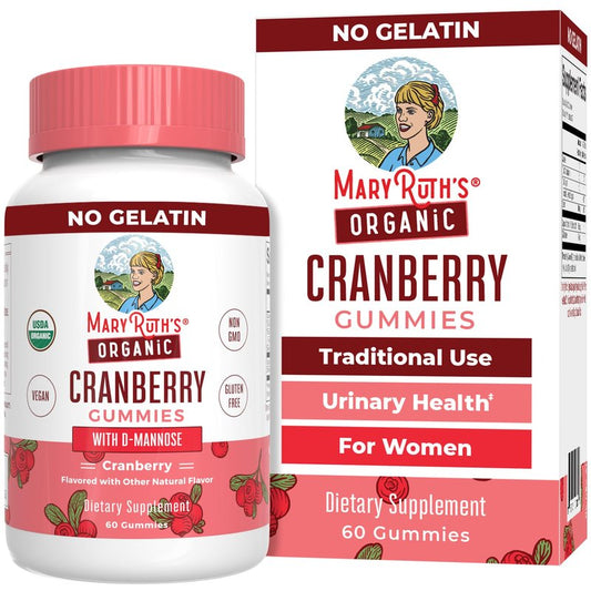 MARYRUTH'S Organics Organic Cranberry Gummies - 500mg Supplement | Urinary Tract Health for Women | with D Mannose | Traditional Use | USDA Organic | Vegan | Non GMO | 30 Servings