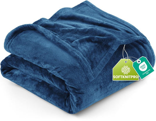 Utopia Bedding Fleece Blanket Twin Size Royal Blue 300GSM Luxury Anti-Static Fuzzy Soft Microfiber Bed Blanket (60x80 Inch)