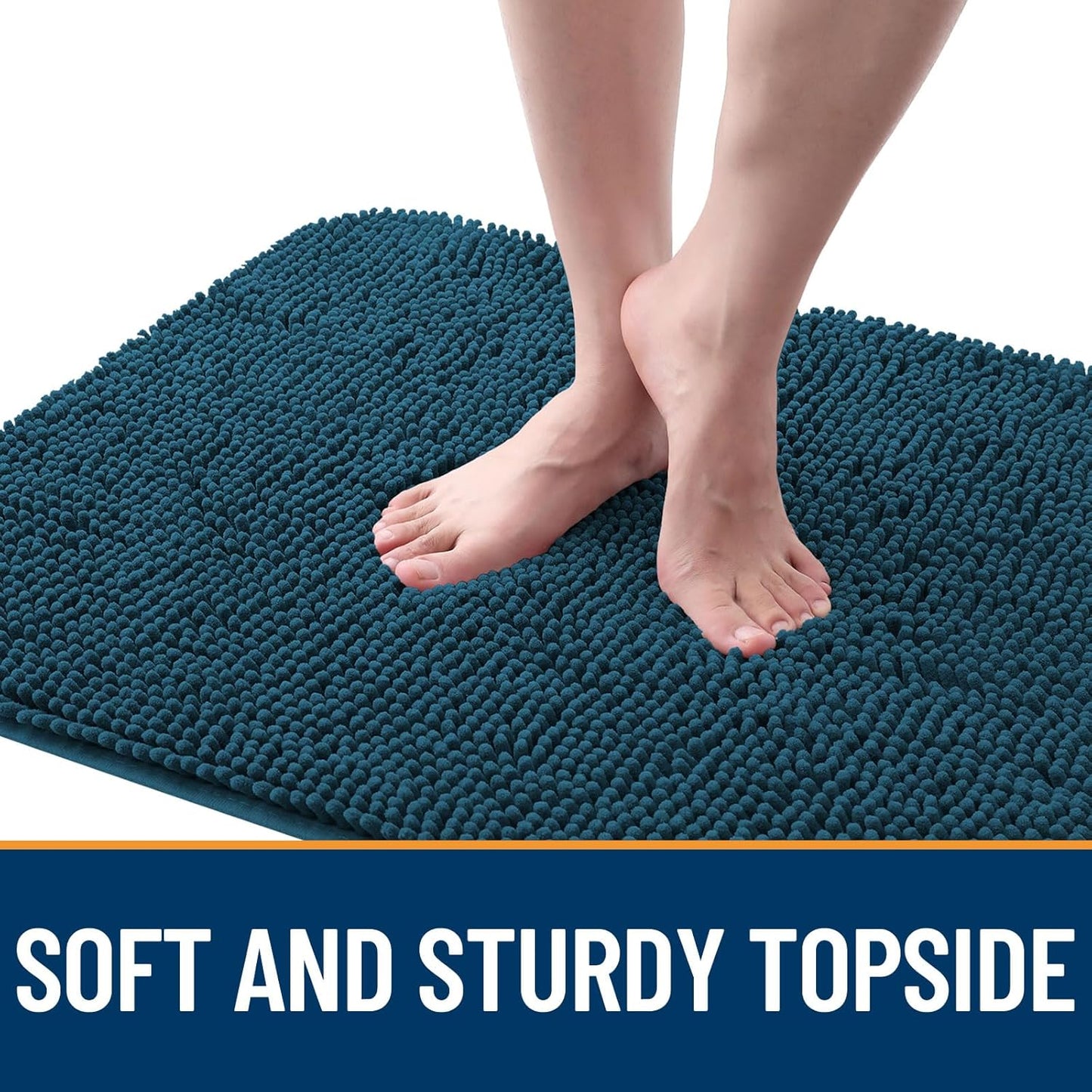 OLANLY Dog Door Mat - Absorbent Non-Slip Washable Doormat for Muddy Paws | 59x35 Atlantic Blue