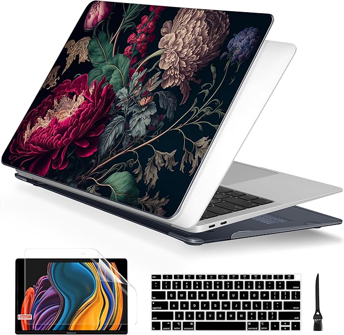 Batianda LumiArt Case for MacBook Air 13" M1 Chip, Renaissance Floral