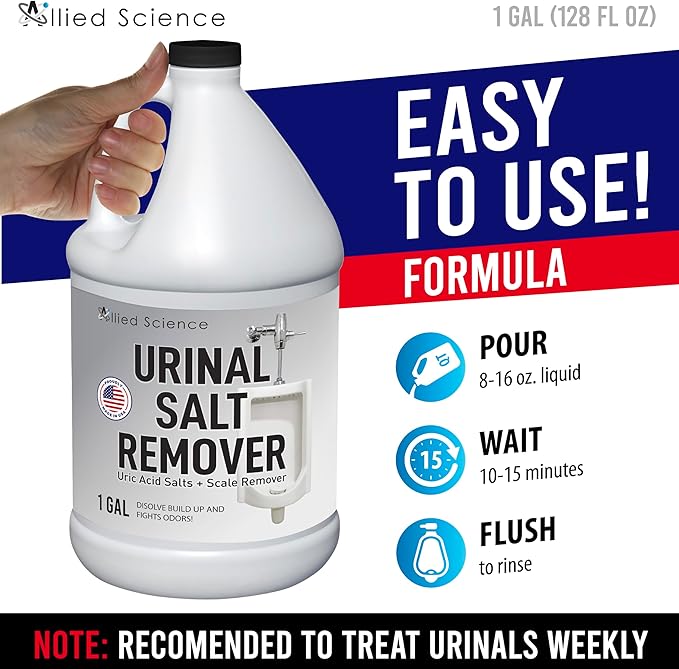 Urinal Salt Remover - Uric Acid Salts Scale Remover Unclogs Urinals and Removes Uric Acid Odors - 8 Gallons