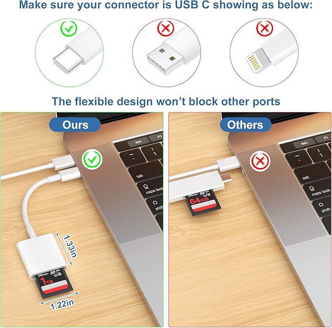 TIANSONG USB C SD Card Reader,USB 3.0 High Speed to SD Card Adapter for iPhone 15/16 Pro Max iPad Pro Trail Game Camera Viewer for MacBook Pro/Air iMac M1 M2 M3 Galaxy S24 Android PhoneTablet (White)