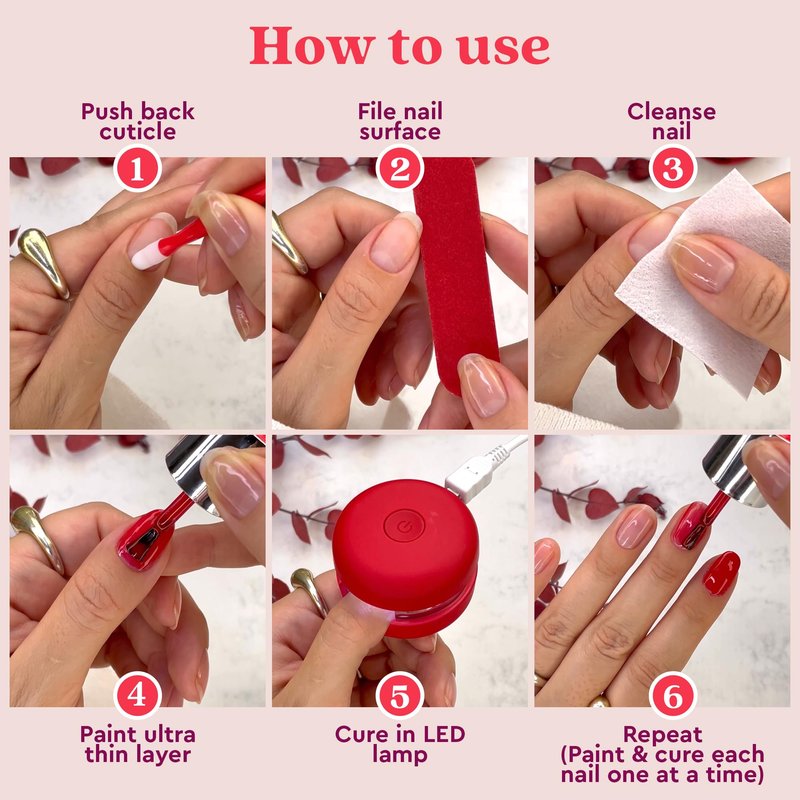 le mini macaron Gel Nail Polish Kit with LED Light, DIY At-Home Polish Nail Kit | Non-Toxic, Fast-Drying 3-in-1 Set for Long-Lasting, Salon-Quality Nails, File, and Remover Wraps (Lilac Blossom)