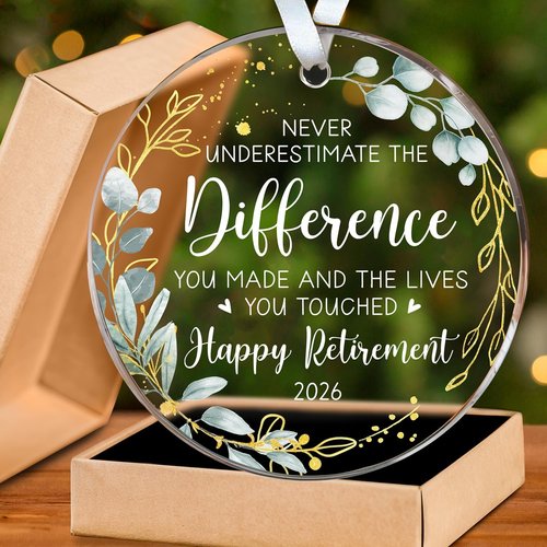HEXMOZ Retirement Gift - Unique Acrylic Ornament for Women & Men | Perfect 2026 Retirement Keepsake