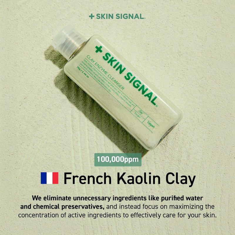 SKIN SIGNAL Green Clay Enzyme Cleanser, Whitehead Remover Powder Cleanser, Deep Pore Cleansing with PHA, Gentle Exfoliating Face Wash, Facial Scrub for Blemish-Prone Skin, Korean Skin Care