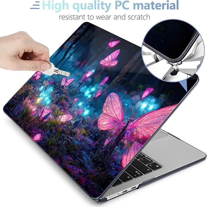 MEEgoodo for M5/M4/M3/M2 MacBook Air 15 inch Case 2026 2025 2024 2023, Case Fit Model (A3448/A3241/A3114/A2941) for MacBook Air 15.3 inch, Fantasy Forest