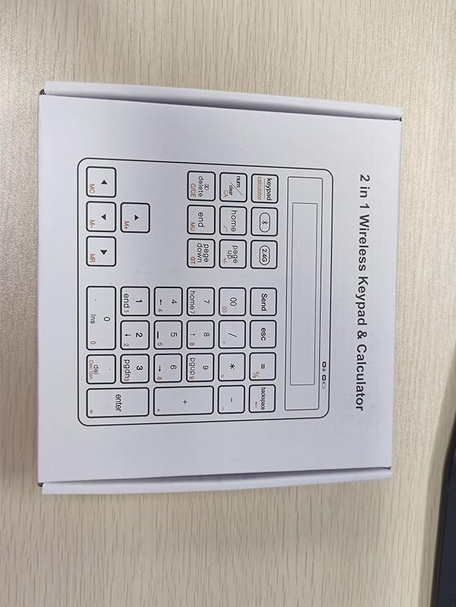 Rytaki Pro 2-in-1 Wireless Number Pad & Calculator, Bluetooth 5.0 Numeric Keypad with USB-C Charging, 34-Key Portable Number Pad for Laptop, MacBook, PC, Windows, iOS & Android Devices