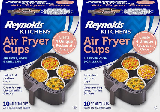 Reynolds Kitchens Air Fryer Cups - Convenient Meal Prep Solution for Picky Eaters | 20 Pack, 8 fl oz