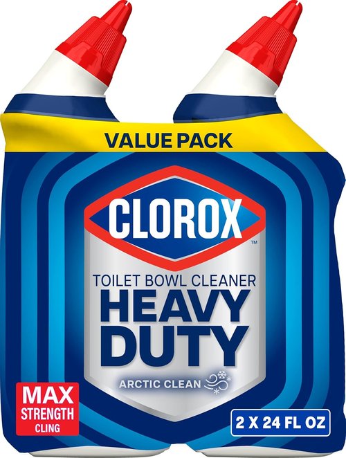 Clorox Toilet Bowl Cleaner - Heavy Duty Stain & Ring Remover | Arctic Clean, 24 Fl Oz, Pack of 2