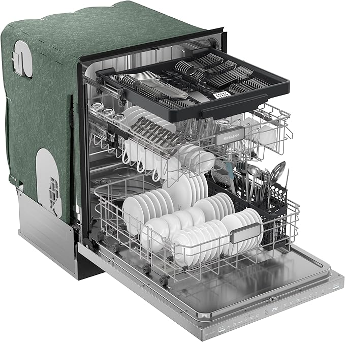 Sharp SDW6888JS 42 dBA Stainless Fully Integrated Built-in Smart Dishwasher