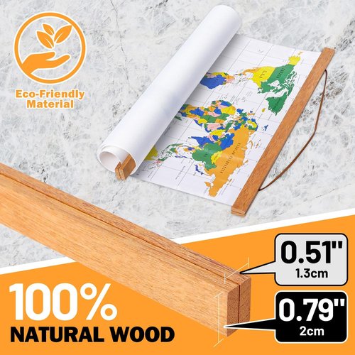 Benjia Magnetic Light Wood Poster Frame - 38" Teak Color for Photos & Artwork | 1 Pack