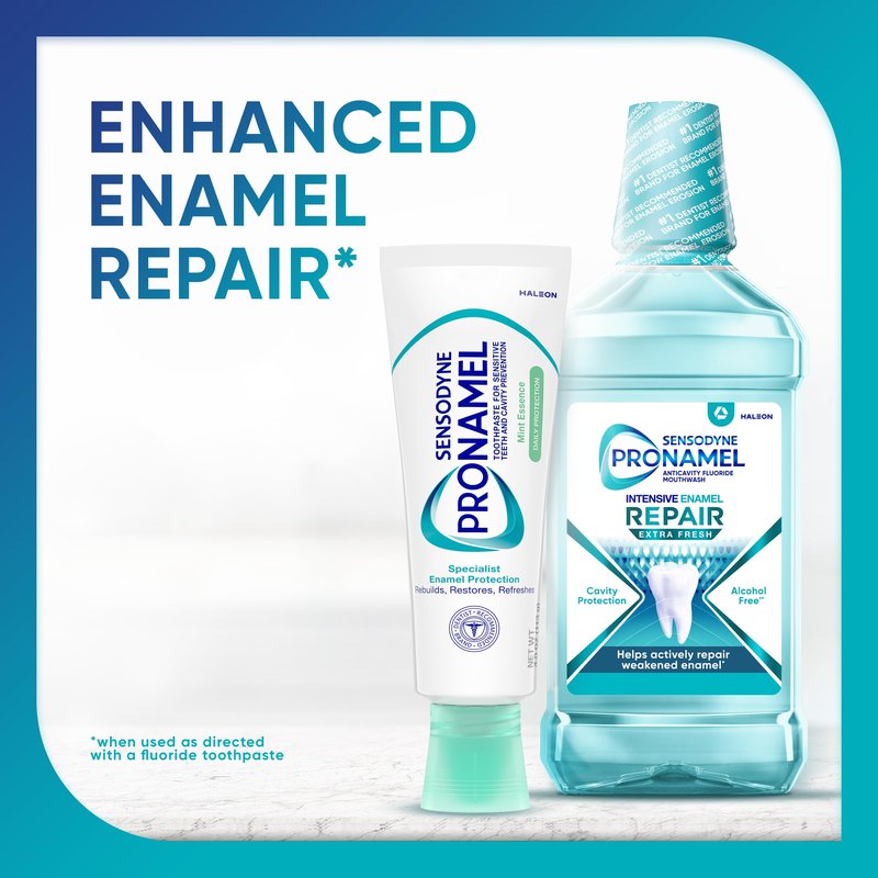 Sensodyne Pronamel Daily Protection Enamel Toothpaste for Sensitive Teeth, Mint Essence - 4 oz (Pack of 3)