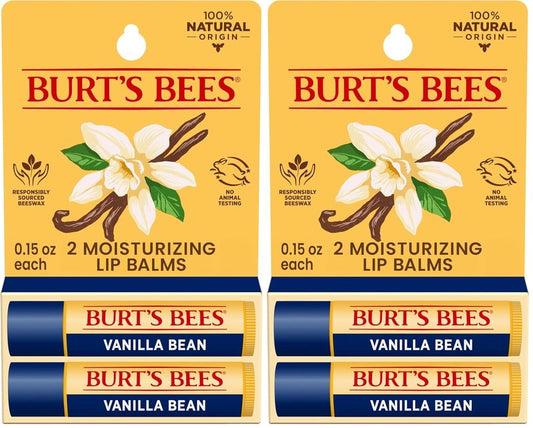 Burt's Bees Lip Balm - Vanilla Bean Lip Moisturizer with Natural Beeswax | 2 Tubes, 0.15 oz Each
