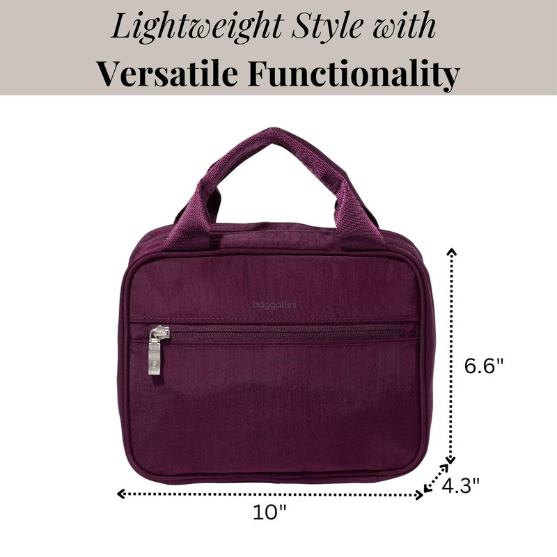 Baggallini Hanging Travel Toiletry Kit - Lightweight 6x10 Inch Makeup Bag