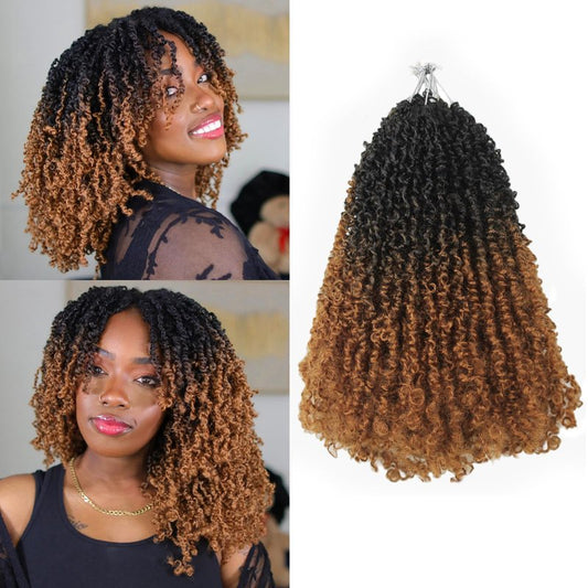 Haftaluv Yanky Twist Crochet Hair 12 Inch 9 Packs Pre Looped Mini Twist Yankee Twist Micro Yaki Twist Synthetic Curly Crochet Hair Extensions For Black Women (12 Inch T30)