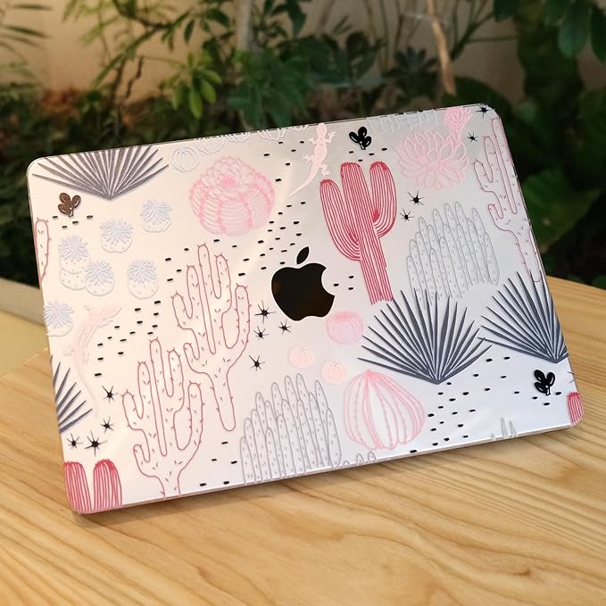 MEEgoodo Case for M5/M4/M3/M2 MacBook Air 13 inch 2026 2025 2024 2022, Fit Model A3449/A3240/A3113/A2681, Case Compatible with MacBook Air 13.6-inch, Cacti