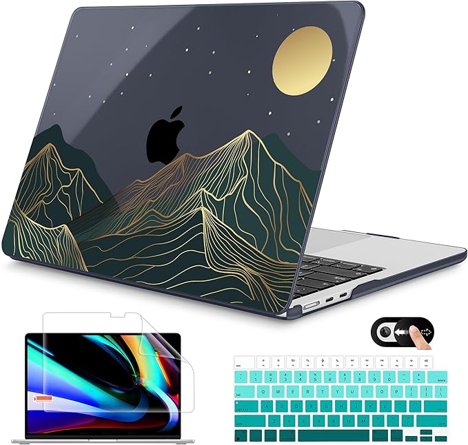 Mektron for 2026 MacBook Air 13-inch M5 Laptop Case A3449 with 13.6-inch Liquid Retina Display Fits 2025 A3240 M4 2024 A3113 M3 2023 A2681 M2 Shell for MacBook Air 13.6", Abstract Mountain C112
