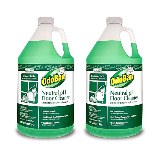 OdoBan Professional Series Neutral pH No Rinse Floor Cleaner Concentrate, Made in the USA, 2 Gallons