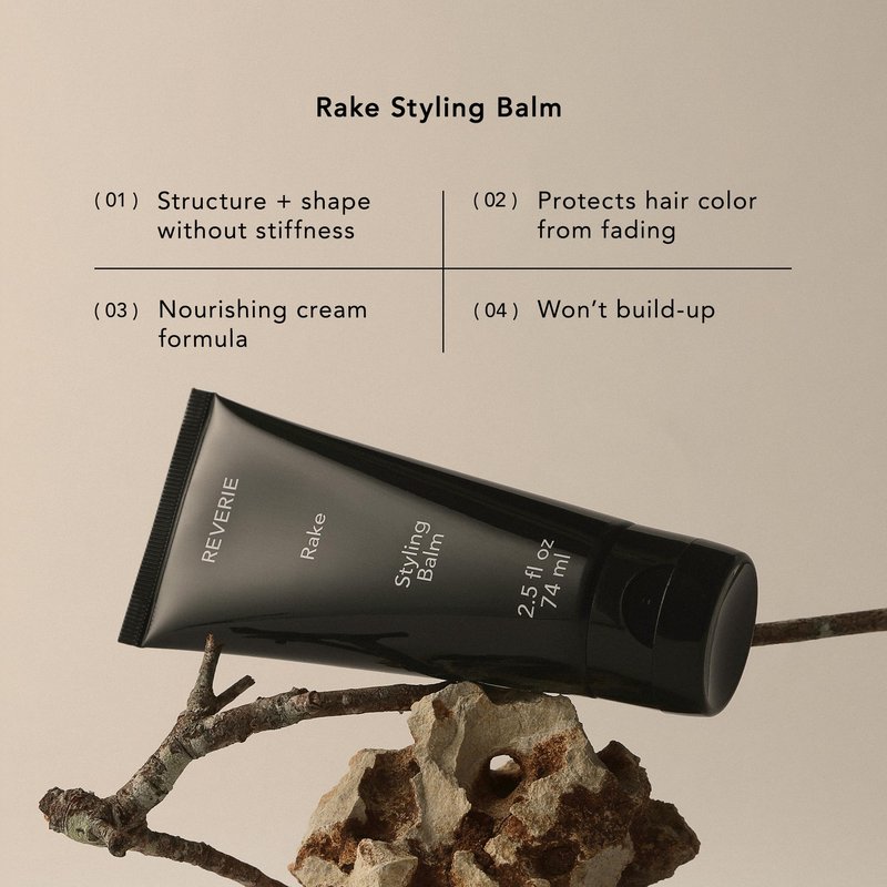 REVERIE - Natural Rake Styling Balm | Sulfate-Free, Silicone-Free, Color-Safe, Clean Hair Care (Full Size, 2.5 oz | 74 ml)