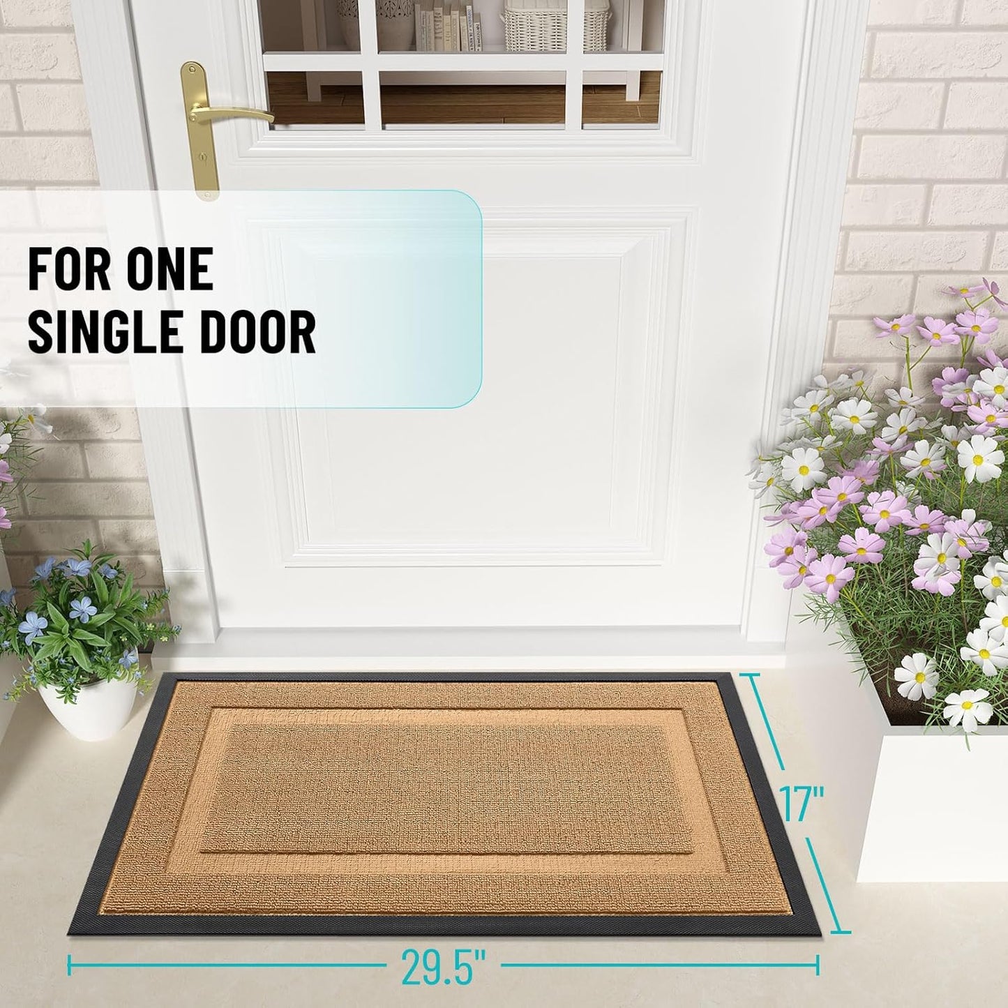OLANLY Waterproof Front Door Mat - All-Season Indoor/Outdoor Doormat, Easy Clean, 29.5x17, Butter Yellow