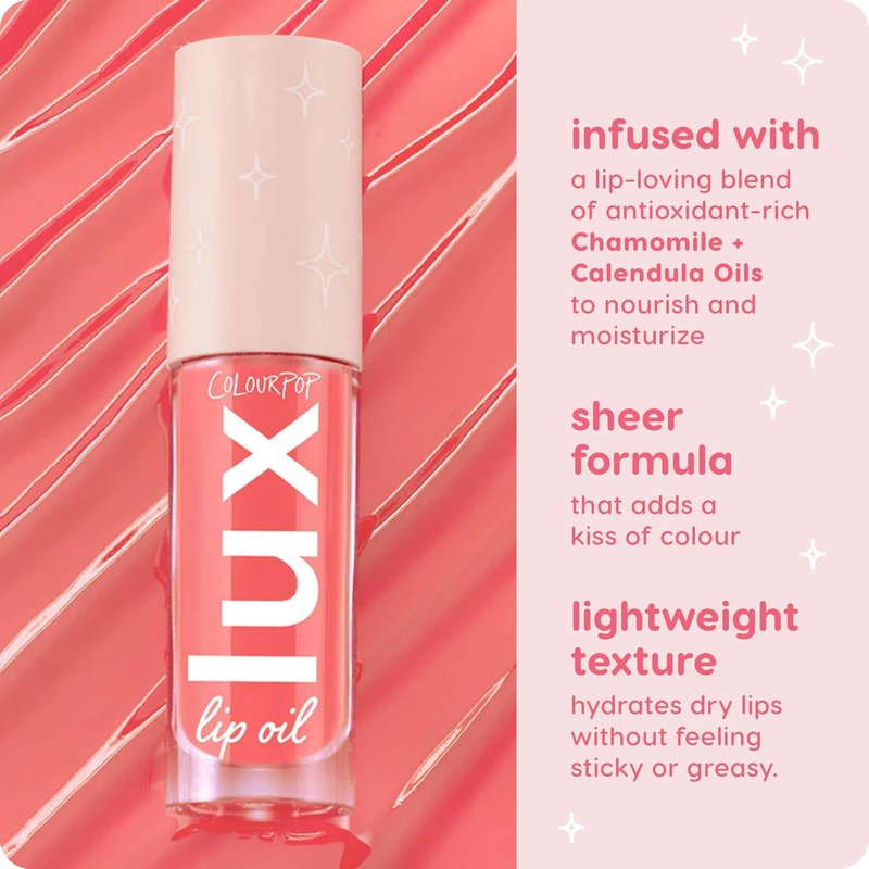 ColourPop Lux Lip Oil - Hydrating Sheer Tinted Lip Oil with Chamomile & Calendula - Bengal Pink (0.16 oz)