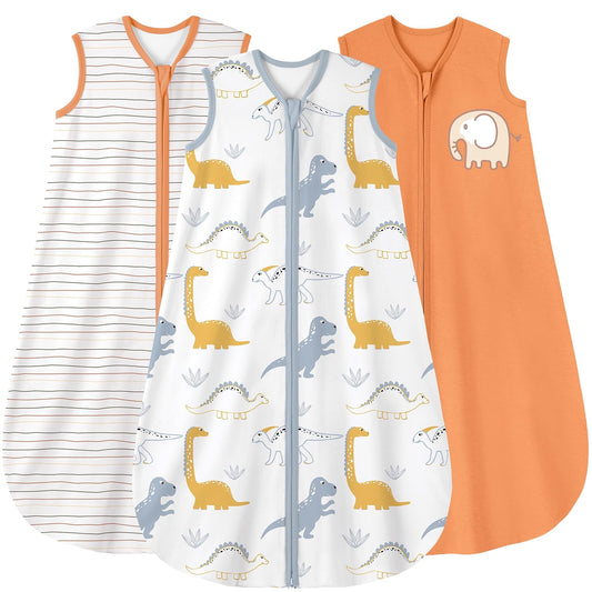 Yoofoss Baby Sleep Sack | 100% Organic Cotton Wearable Blanket for 12-18 Months | 3-Pack, Lightweight & Comfy
