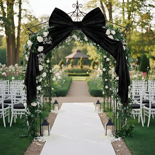 Suncalla Large Black Bows - 40 x 80 Inch Velvet Giant Bow for Wedding & Party Decorations
