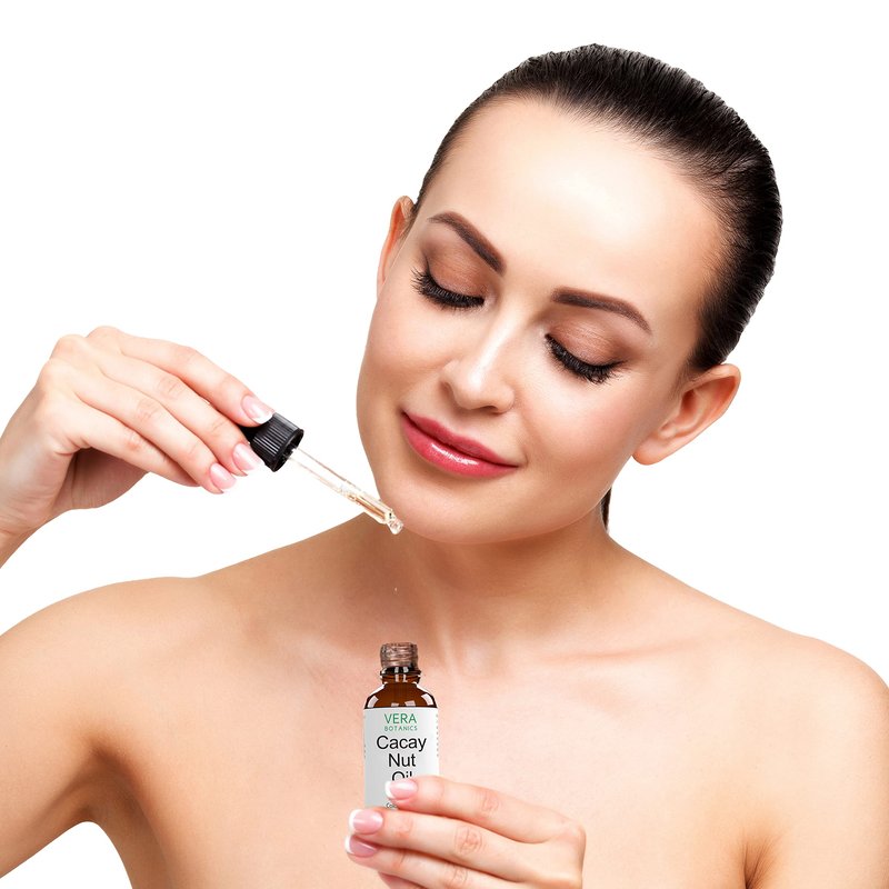Vera Botanics CACAY NUT OIL 100% Pure & Natural, Unrefined, Cold-Pressed For Face, Dry Skin, Nails, Lips, Body & Hair - Reduce Hair Breakage, Appearance of Scars from Psoriasis, Eczema & Acne