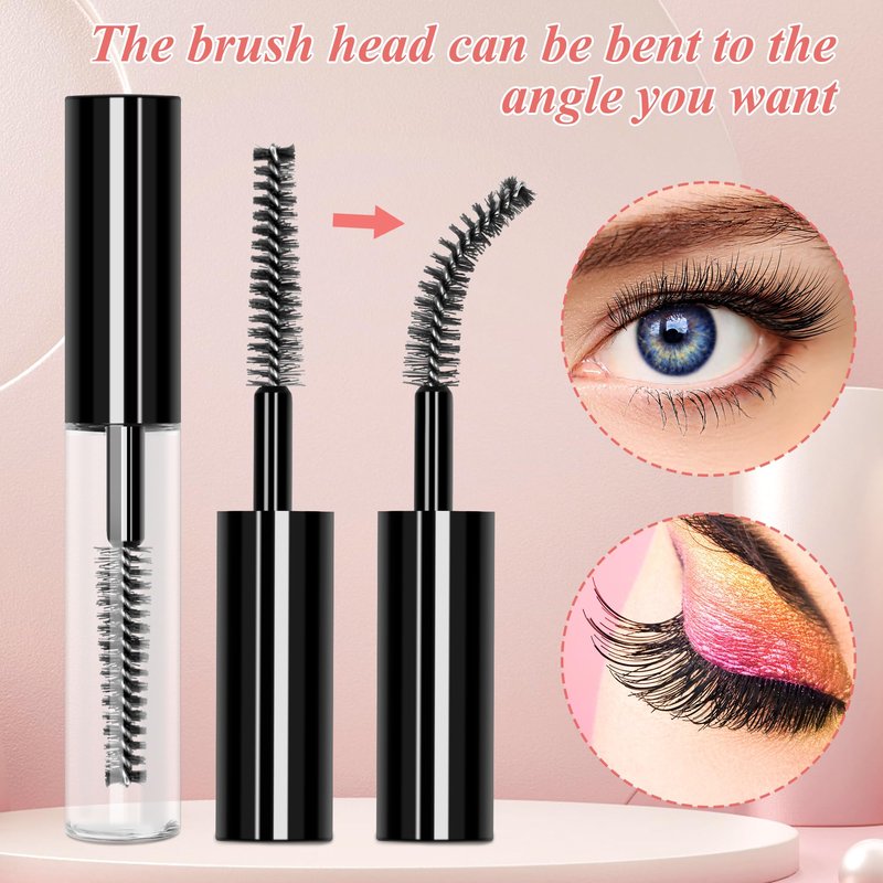 AHIER 20 pcs 4ML Reusable Empty Bottle Tube Container for Eyelash Growth Oil/Mascara with Brush for Home and Travel (20p)