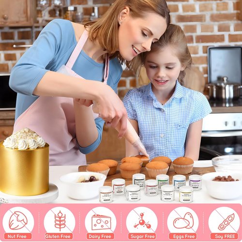 Cherrysea Luster Dust Edible Set - Food Grade Shimmer Powder for Cakes & Cocktails | 4g Bottles - Blue & Green