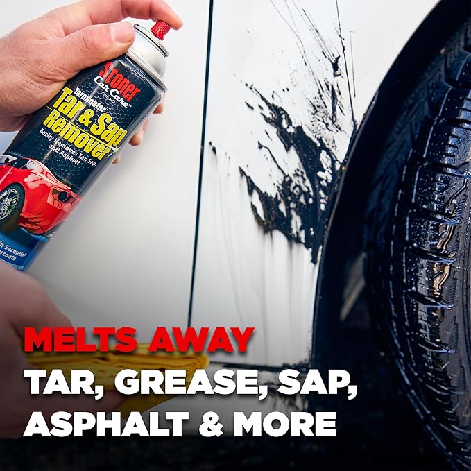 Stoner Car Care 91154 Tarminator Tar, Sap, and Asphalt Remover â Fast Acting Tar and Sap Remover for Cars â Clear Coat Safe Auto Cleaner for Paint, Chrome and Wheels â 10 oz