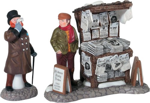 Department 56 Dickens' Village London Newspaper Stand Accessory Figurine Set - 3.2 Inch, Charming Decor