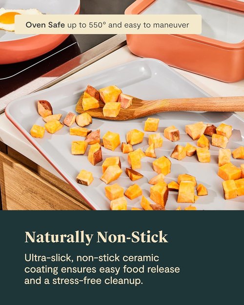 Caraway Non-Stick Ceramic Baking Sheet | Naturally Slick & Non-Toxic | Medium 15" x 10" - Black