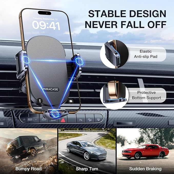 Miracase Universal GPS Navigation Antenna Adhesive Mount SMA Male GPS Antenna, Dark Grey