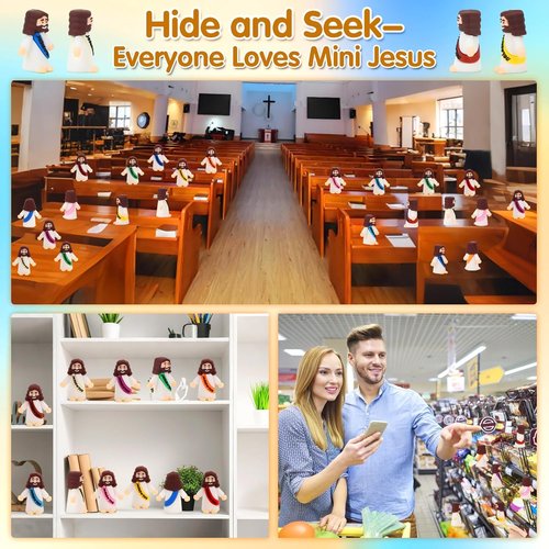 Little Jesus Figures by [Brand Name] - Mini Jesus Figurines for Crafts | 100 Pcs in 10 Colors