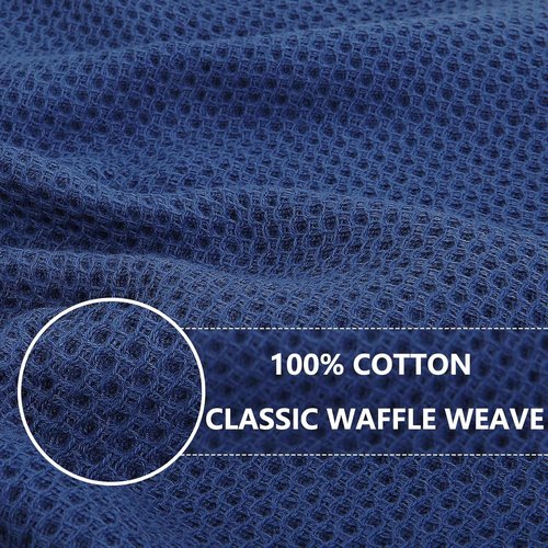 Homaxy 100% Cotton Kitchen Dish Towels - Ultra Soft & Absorbent Quick-Drying, 13x28 Inches, Navy Blue | 4-Pack