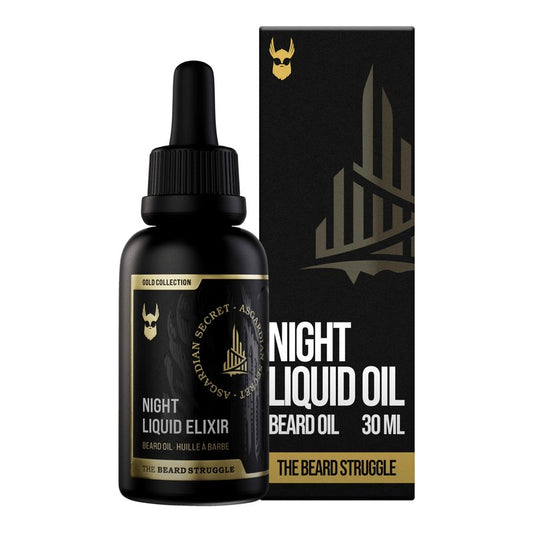 The Beard Struggle - Beard Growth Oil - Asgardian Secret, Gold Collection (1 Fl oz) - Night Liquid Elixir - Beard Oil for Men - Softens, Moisturizing, & Healthier Beard Growth